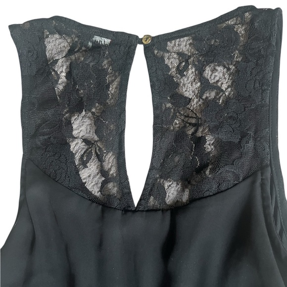 Guess Black Mini Dress pleats and lace detail size s - Picture 4 of 6